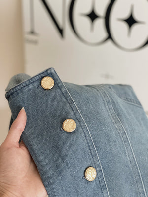 Denim Gold Button Top / 小香牛仔金扣上衣