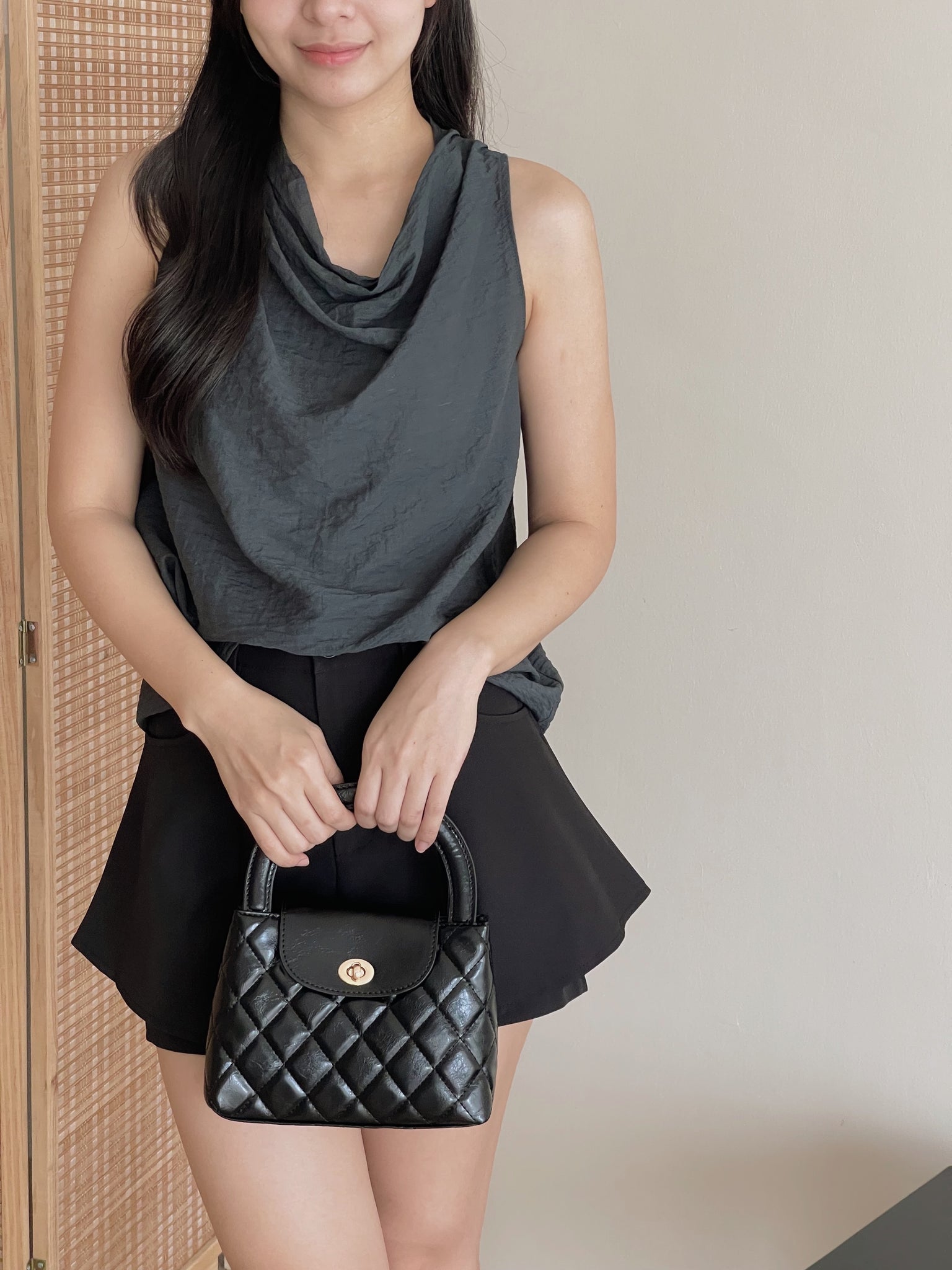 Modern Cowl Neck Top / 通勤荡领韩系小衫