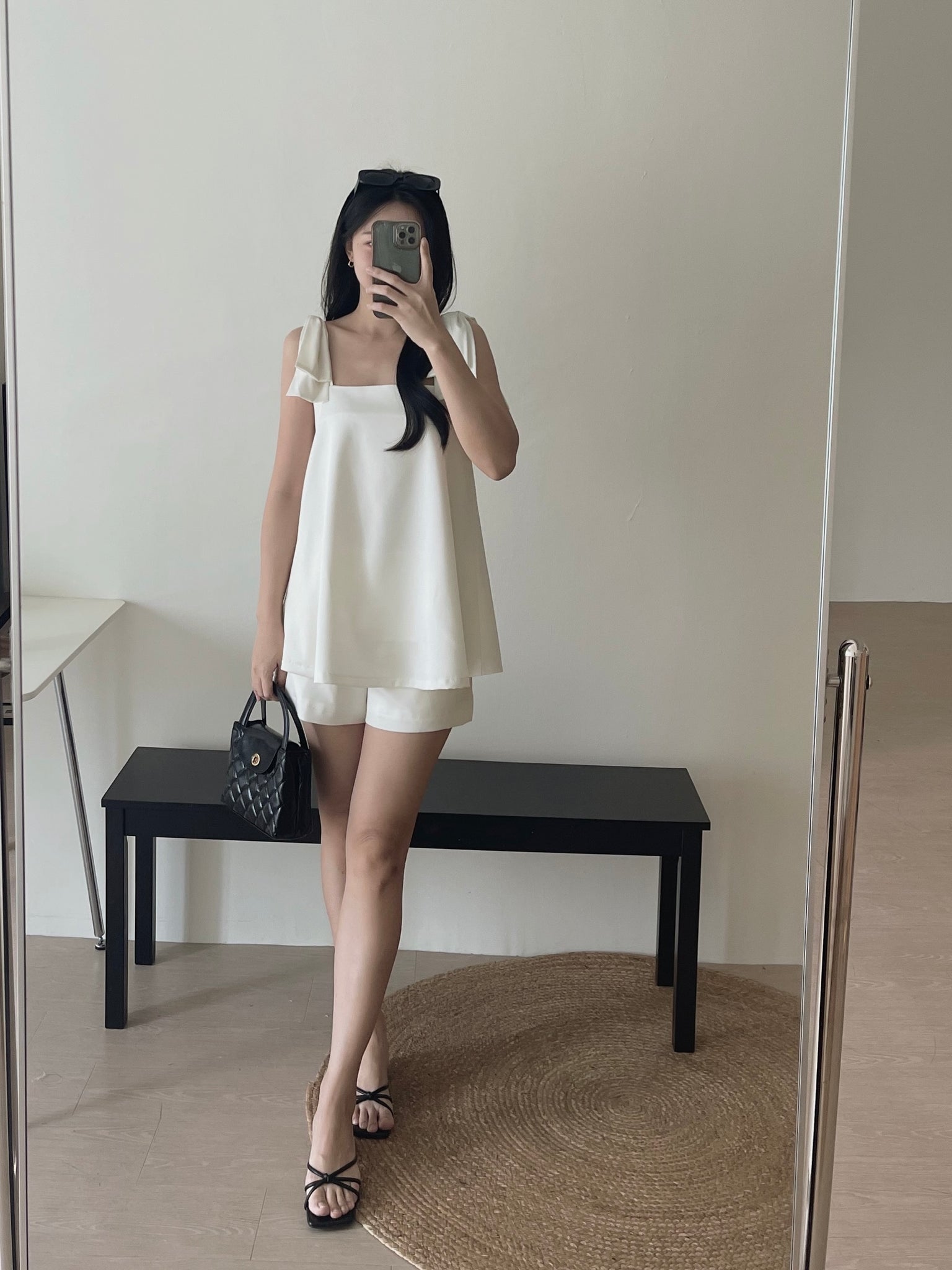 Elegant Satin Bow Set / 名媛气质蝴蝶结缎料套装