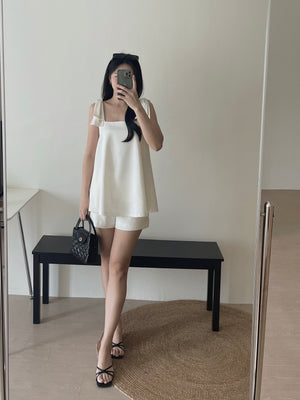 Elegant Satin Bow Set / 名媛气质蝴蝶结缎料套装