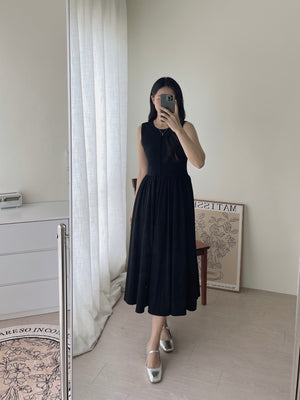 Cassia Ribbed Spliced Dress / 背心拼接连身长裙
