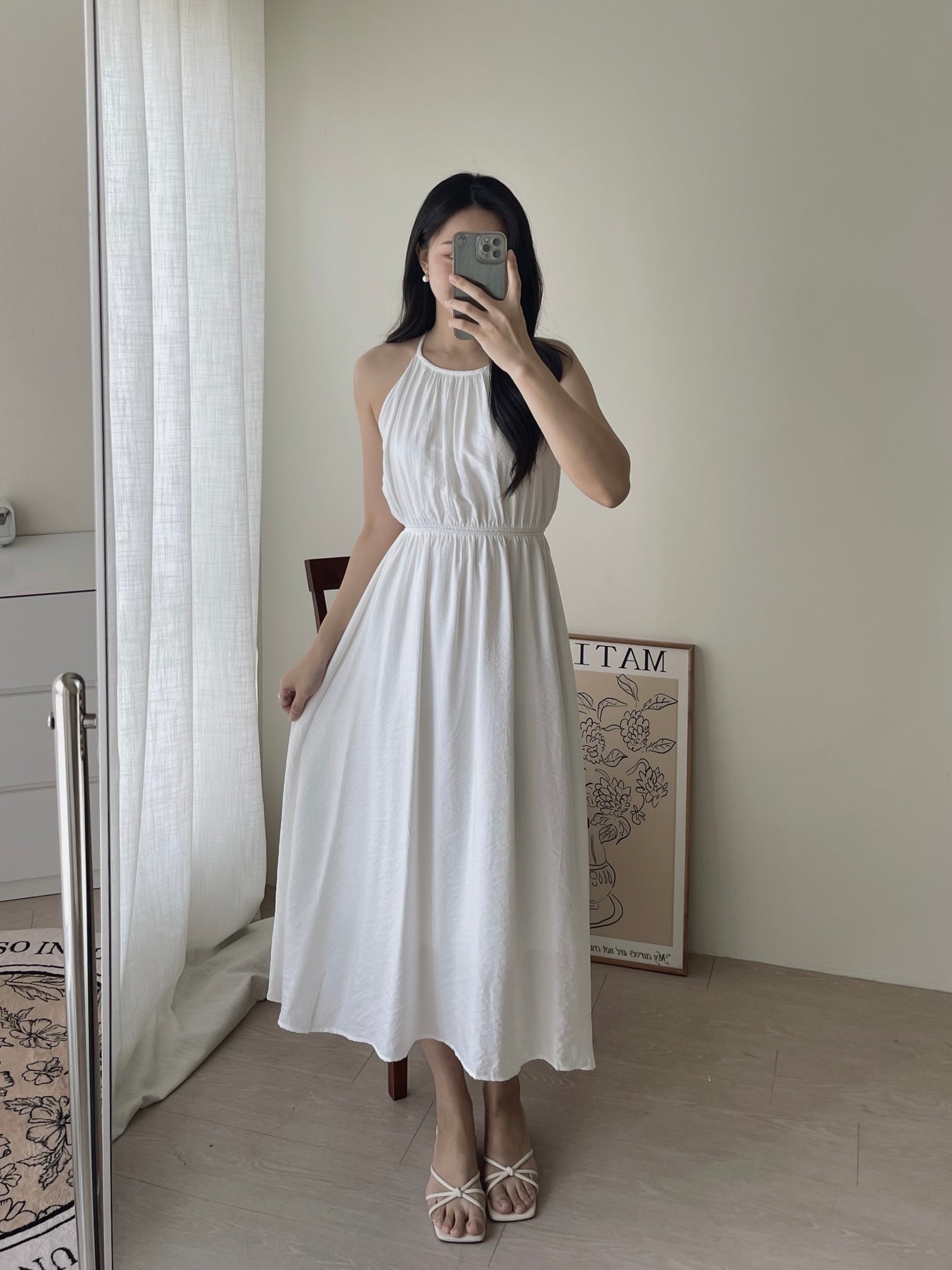 Avril Halterneck Dress / 挂脖后腰镂空长裙