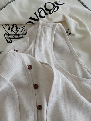 Estelle Linen Set / 老钱风假两件亚麻套装