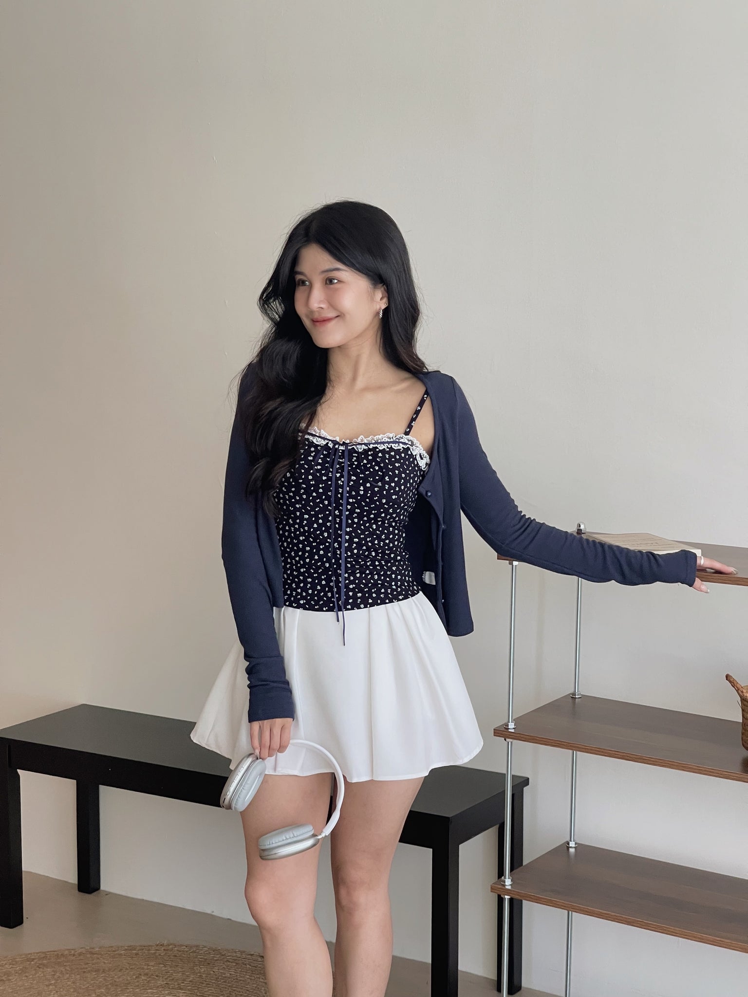 Floral Cami Two-pcs Set / 甜美碎花背心两件套