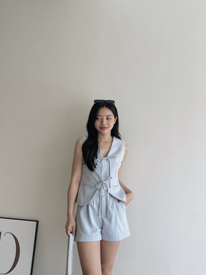 Ribbon Vest Set / 蝴蝶结无袖西装套装