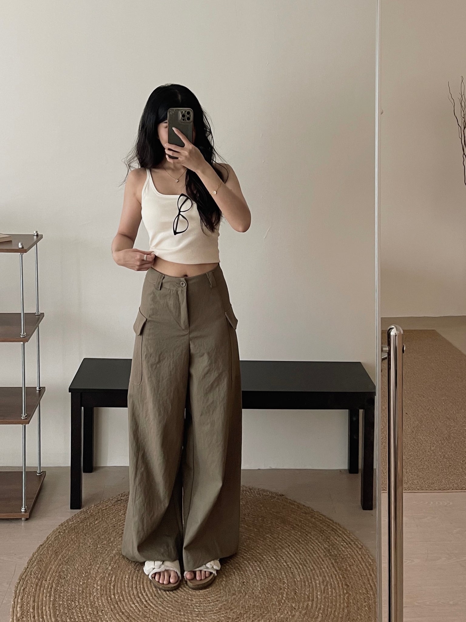 Contrast Trim Padded / 撞色边吊带胸垫背心