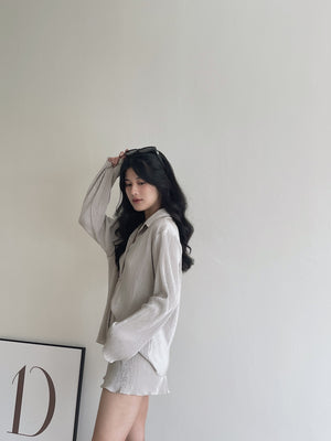 Casual Ribbed Pleated Set / 休闲慵懒褶皱套装