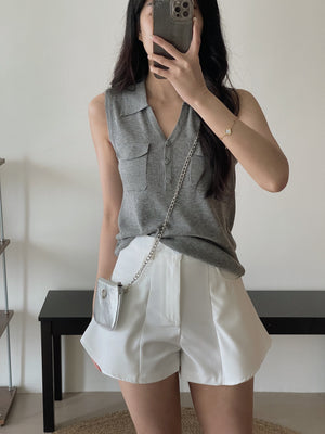 Double Pockets Knit Top / 洋气针织百搭上衣