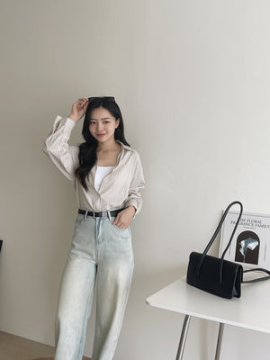 Pattern Striped Shirt / 设计感不规则条纹衬衫