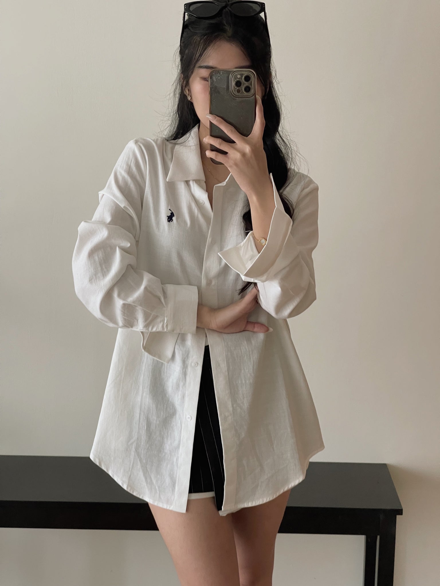 Mini Embroidered Logo Shirt / 小马刺绣通勤衬衫