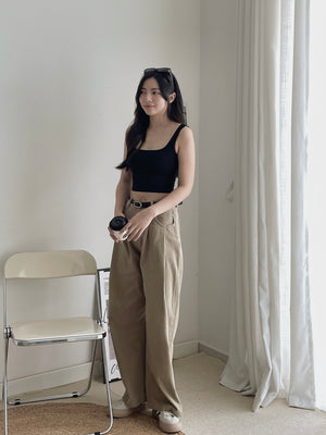 Square Neck Padded Tank Top / 方领胸垫背