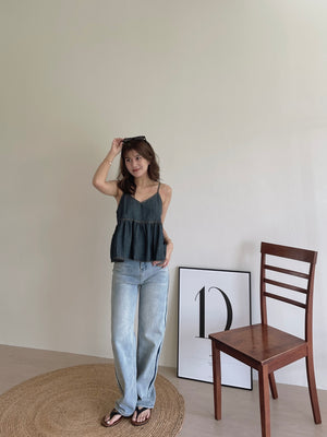 Denim Cute Top / 港风牛仔吊带衣
