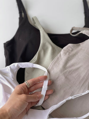 Scoop Neck Padded Singlet / 大领口显瘦胸垫吊带
