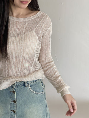 Hole Knit Sweater / 镂空针织长袖衫