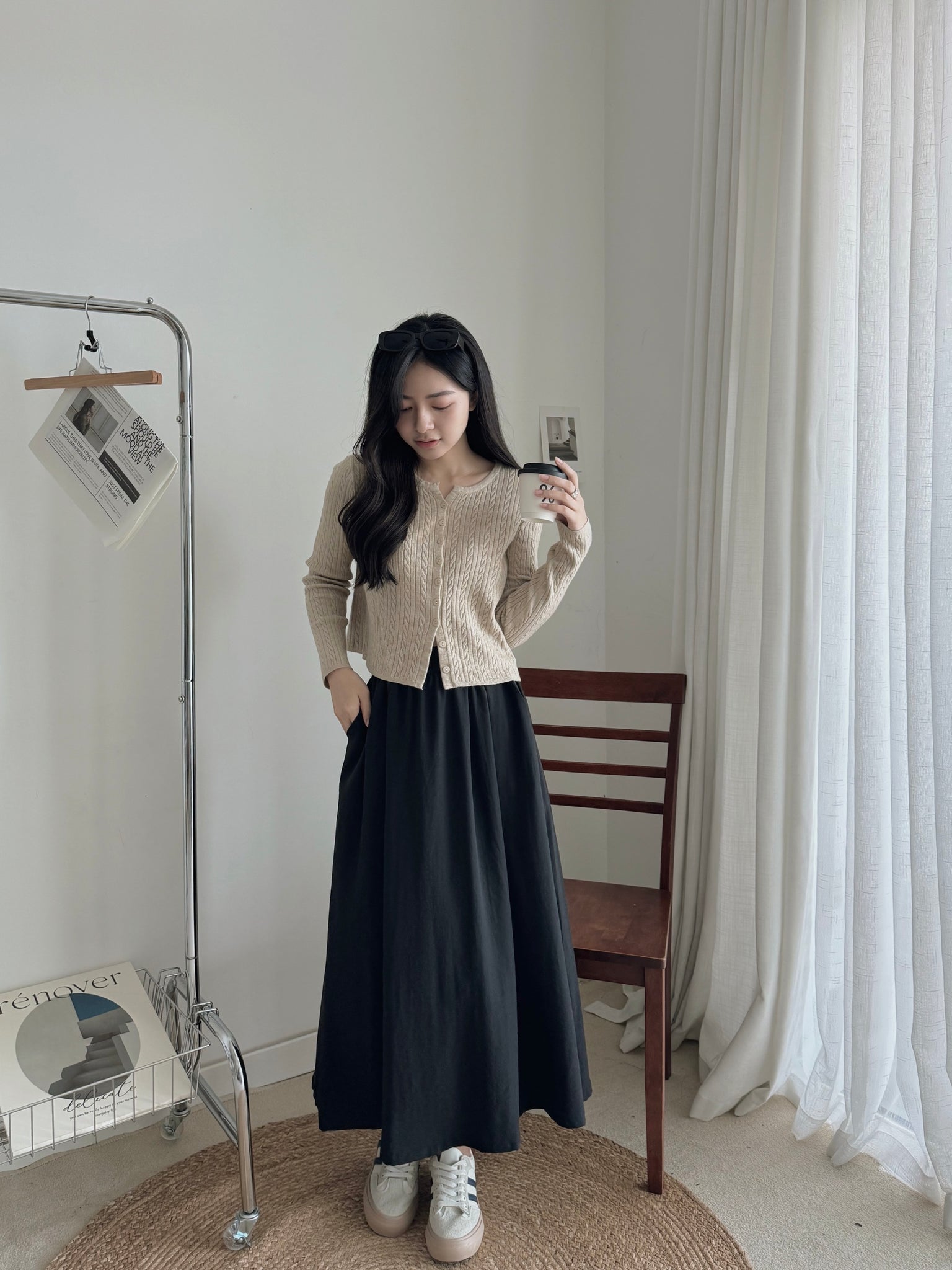 Cable Knit Cardigan / 软糯麻花长袖上衣