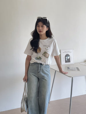 Denim Wide Cropped Pants / 牛仔宽松阔腿九分裤