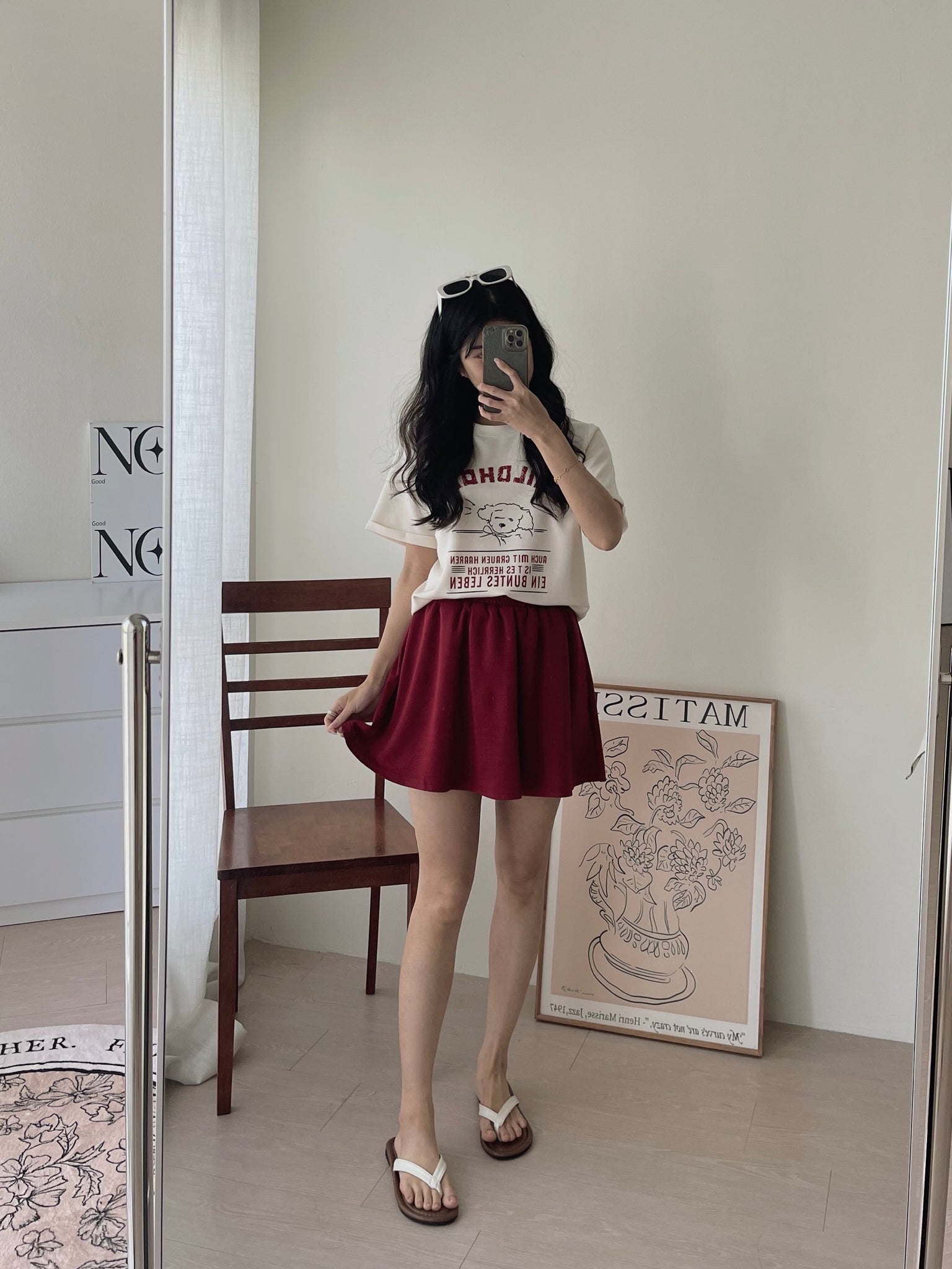 Puppy Cartoon Skort Set / 太空棉小狗卡通裤裙套装
