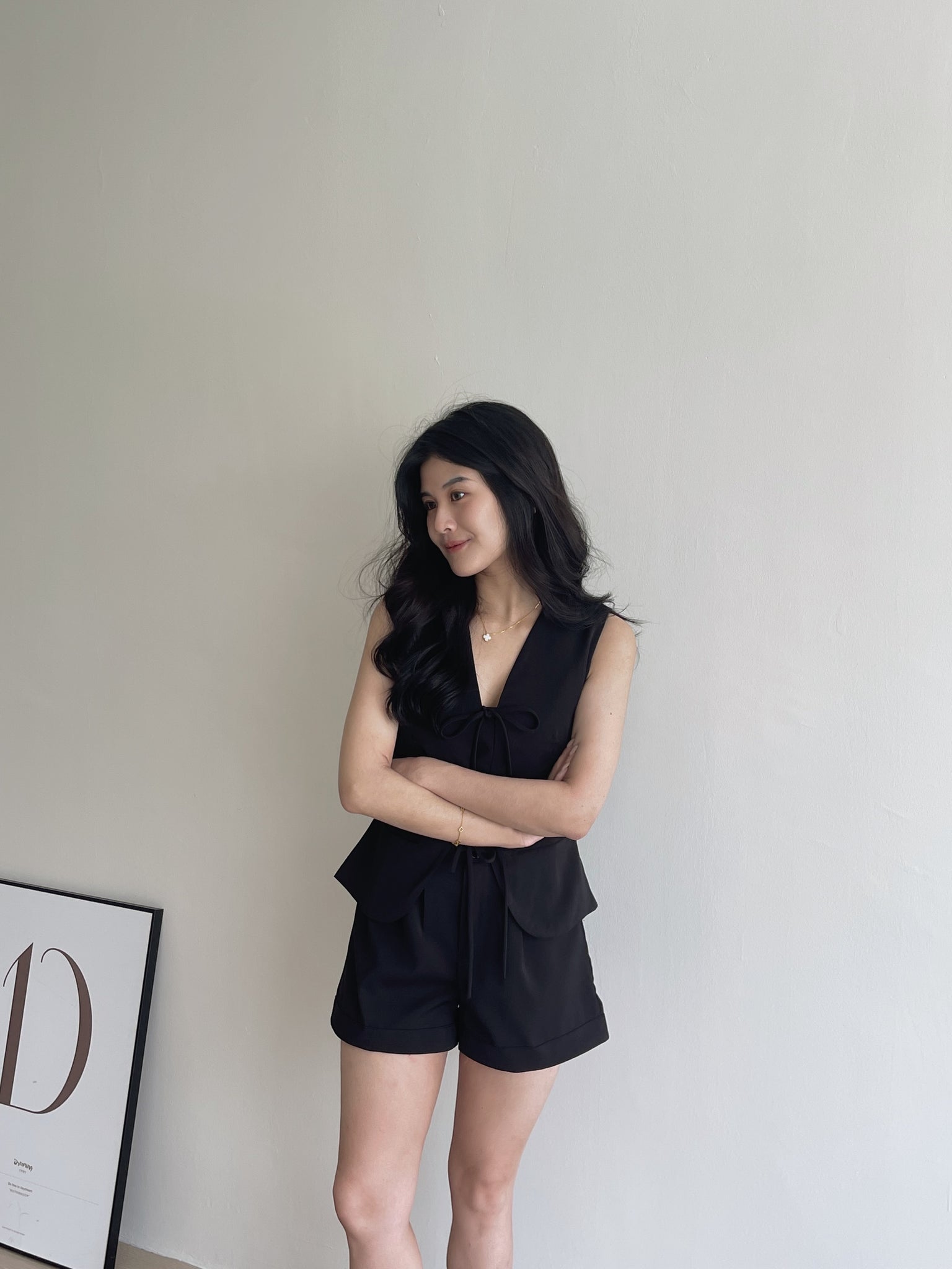 Ribbon Vest Set / 蝴蝶结无袖西装套装