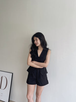 Ribbon Vest Set / 蝴蝶结无袖西装套装