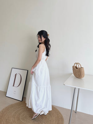 Lorra Wide Flare Dress / 小露背度假风长裙