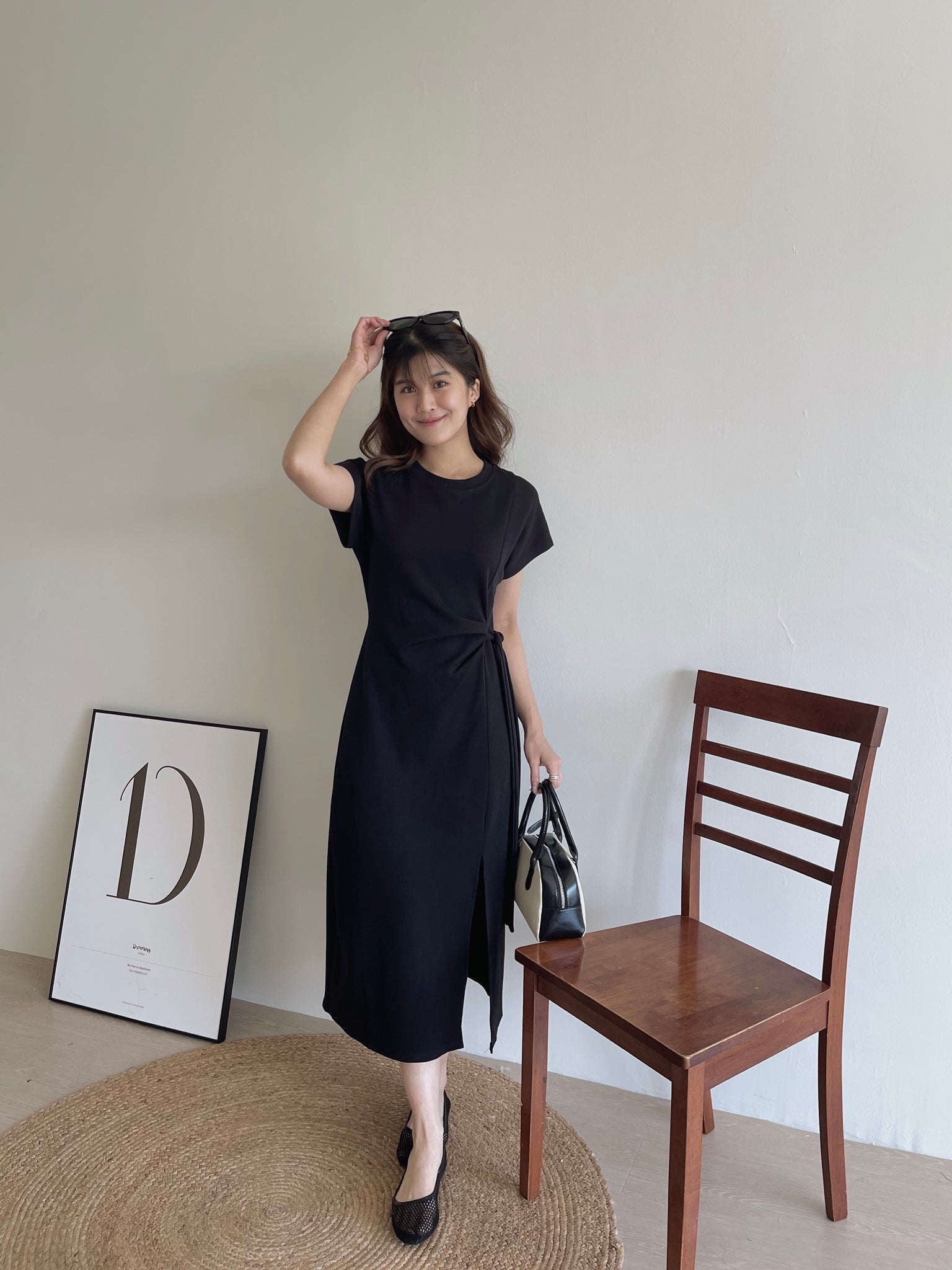 Casual Side Knot Dress / 收腰系带休闲裙