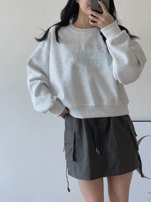 Contrast Embroidered Sweatshirt / 撞色刺绣字母卫衣