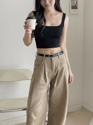 Square Neck Padded Tank Top / 方领胸垫背
