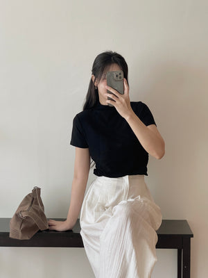 Pendant Mock Neck Top / 小吊坠半高领打底上衣