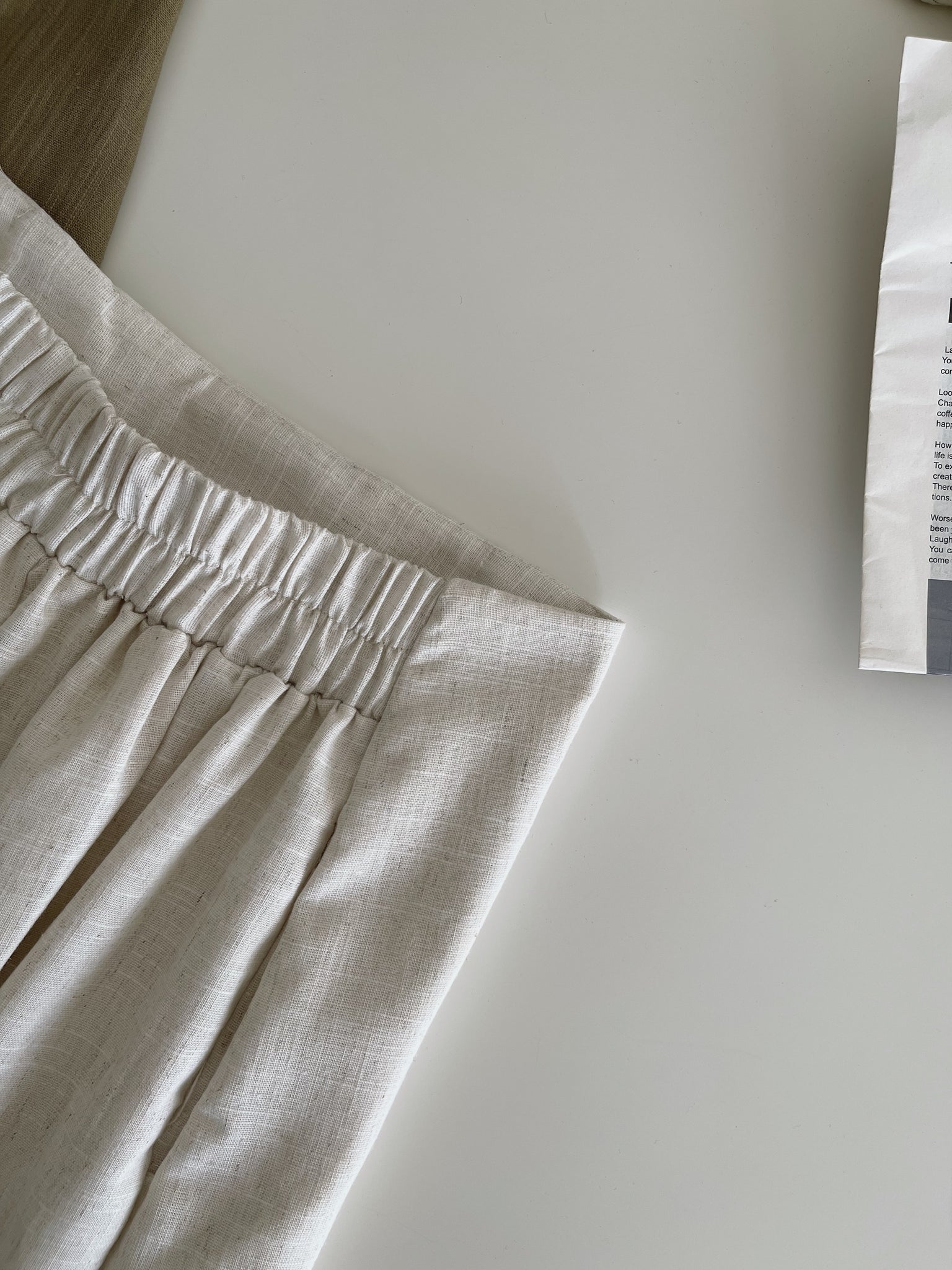 Linen Midi Skirt / 亚麻半身长裙