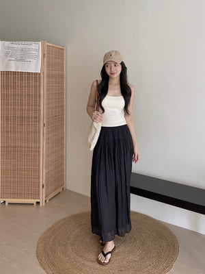 Shimmery Chiffon Midi Skirt / 温柔坠感流光纱裙
