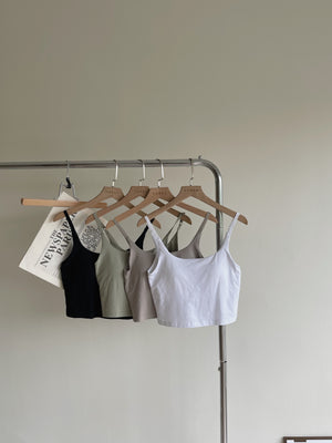 Scoop Neck Padded Singlet / 大领口显瘦胸垫吊带