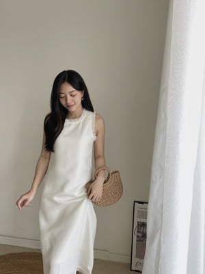 Tassel Trim Straight Dress / 韩版流苏边裙