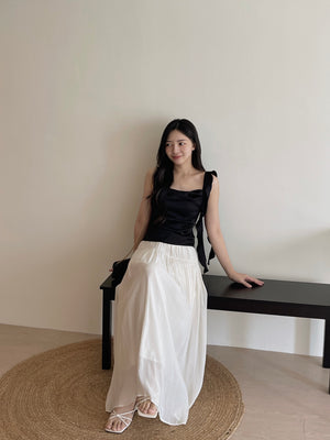 Shimmery Chiffon Midi Skirt / 温柔坠感流光纱裙