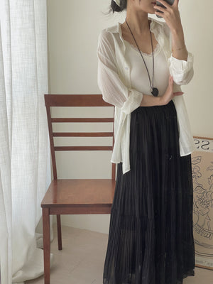 Cloudlight Pleated Tiered Skirt / 百褶飘逸蛋糕半身裙