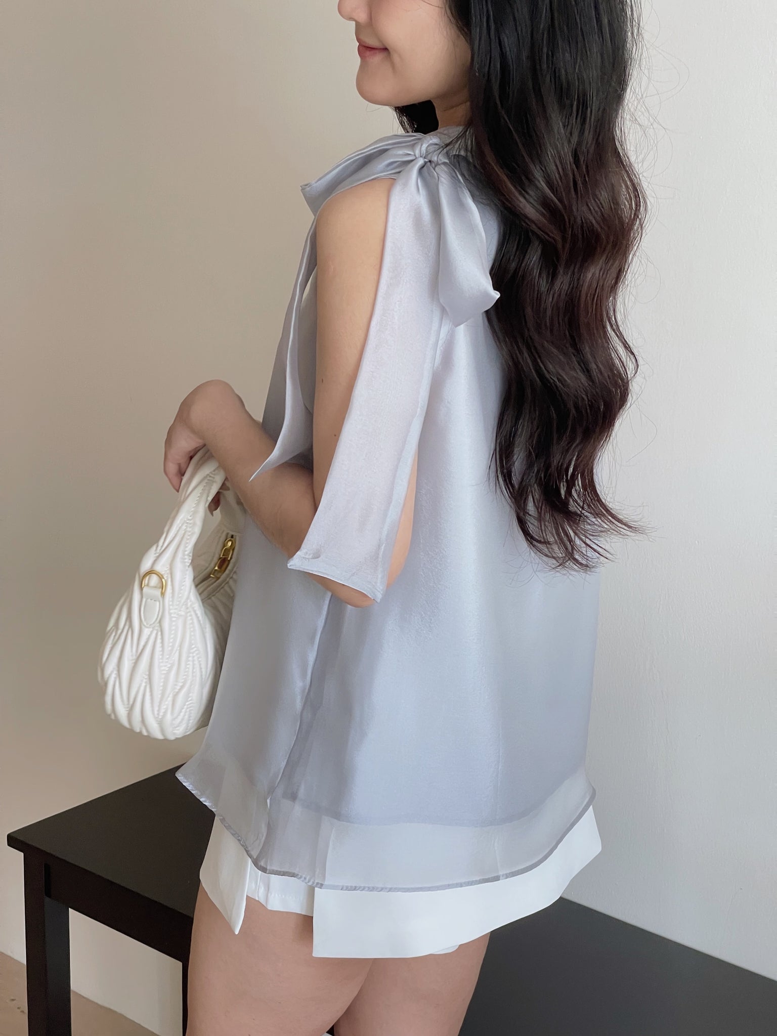 Bow Organza Blouse / 流光纱蝴蝶结小衫