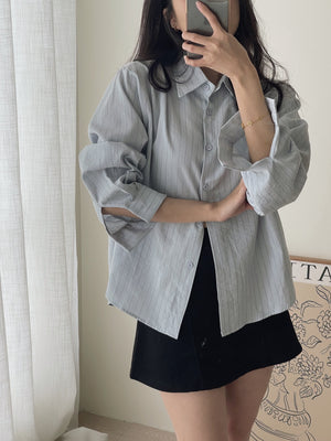 Pattern Striped Shirt / 设计感不规则条纹衬衫