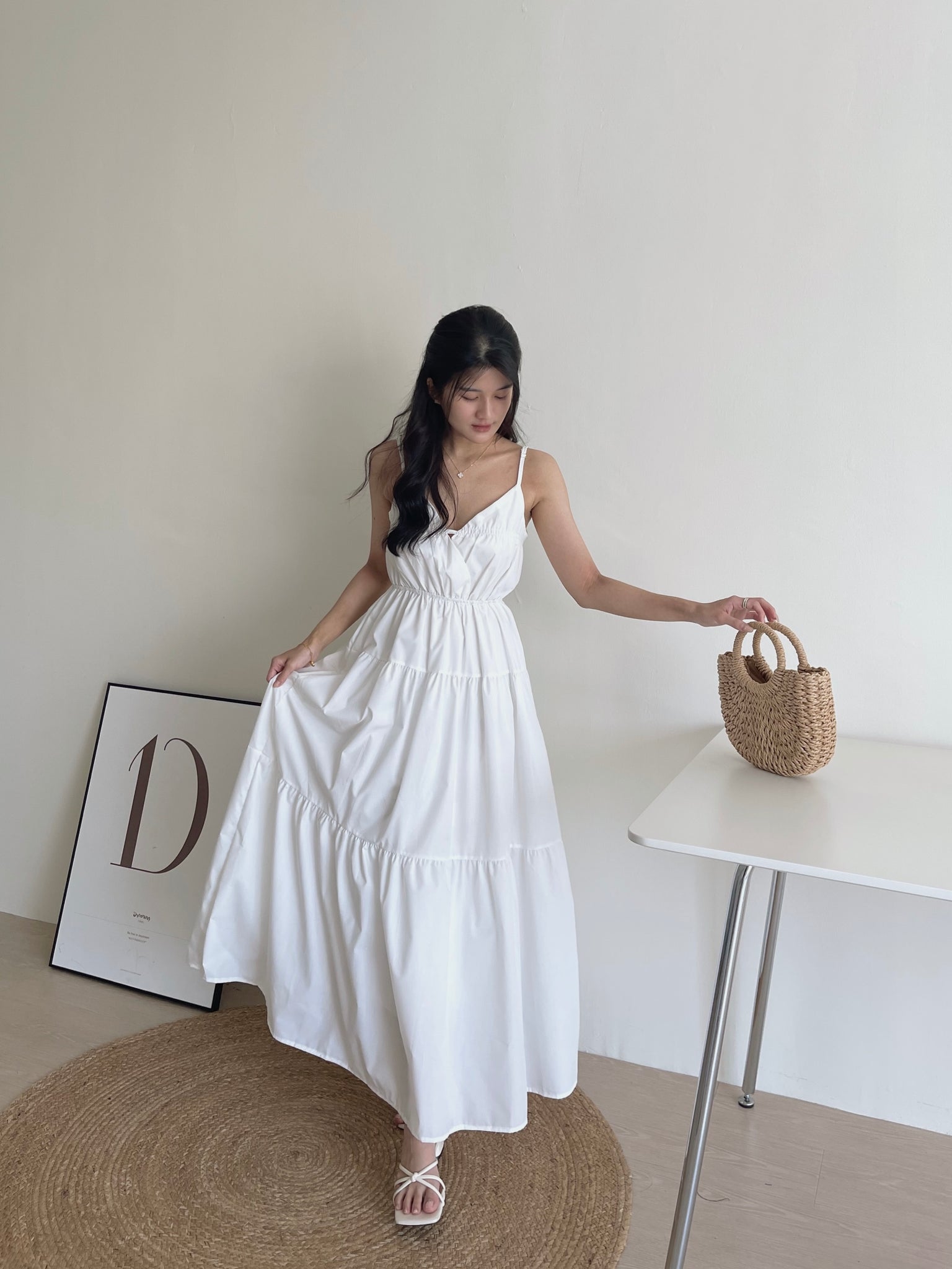 Lorra Wide Flare Dress / 小露背度假风长裙