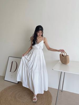 Lorra Wide Flare Dress / 小露背度假风长裙