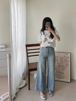 Denim Wide Cropped Pants / 牛仔宽松阔腿九分裤