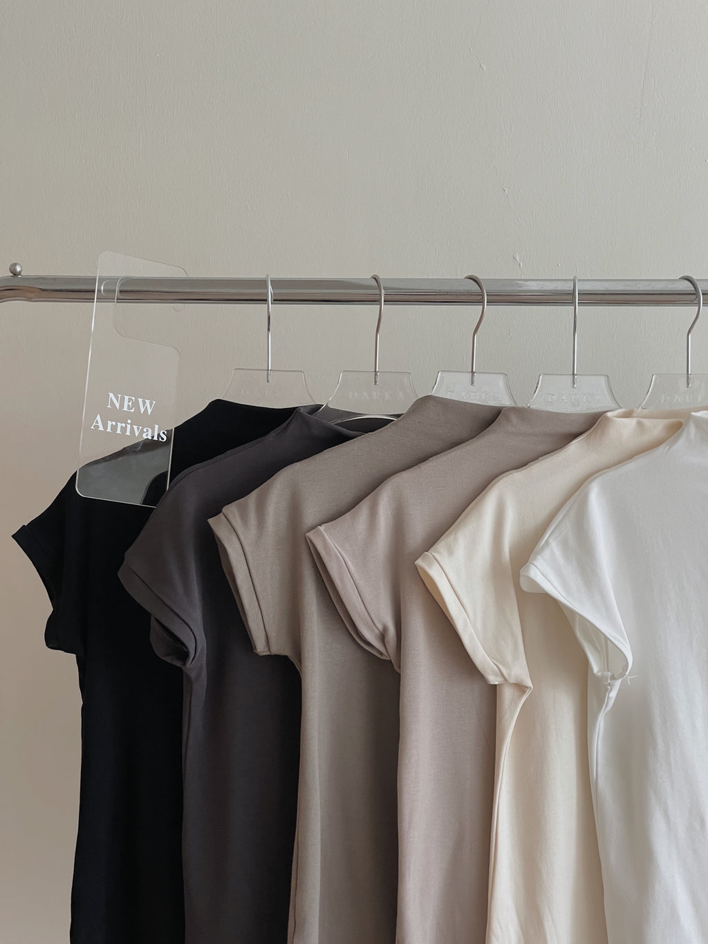 Cotton Mock Neck Tee / 棉质半高领基础T恤
