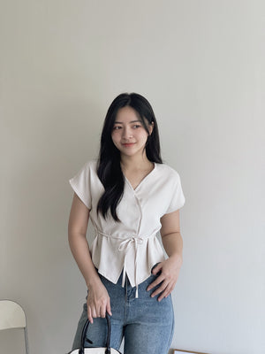 Eliss Kimono Blouse / 小众通勤收腰衬