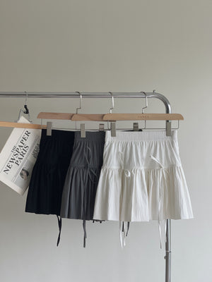 Ribbon Flared Mini Skirt / 伞摆蛋糕短裙