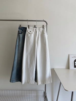 Denim Wide Cropped Pants / 牛仔宽松阔腿九分裤