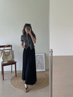 Wide Flare Maxi Skirt / 莫代尔大裙摆裙
