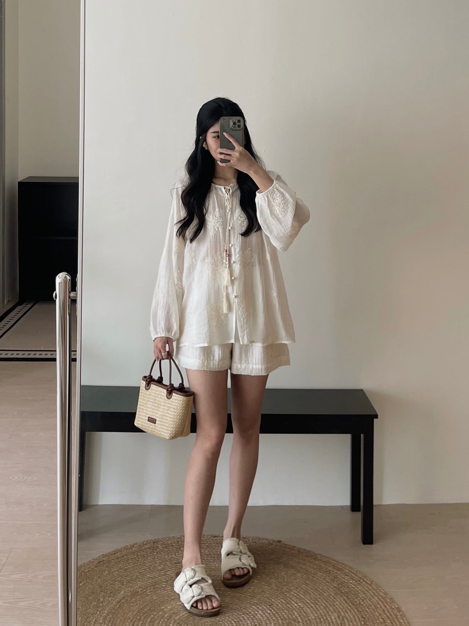 Dandelion Embroidered Set / 刺绣花休闲衫套装