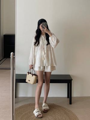 Dandelion Embroidered Set / 刺绣花休闲衫套装