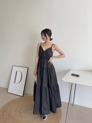 Lorra Wide Flare Dress / 小露背度假风长裙