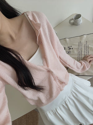 Crochet Knit Cardigan / 毛衣钩花针织开衫