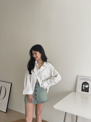 Pattern Striped Shirt / 设计感不规则条纹衬衫