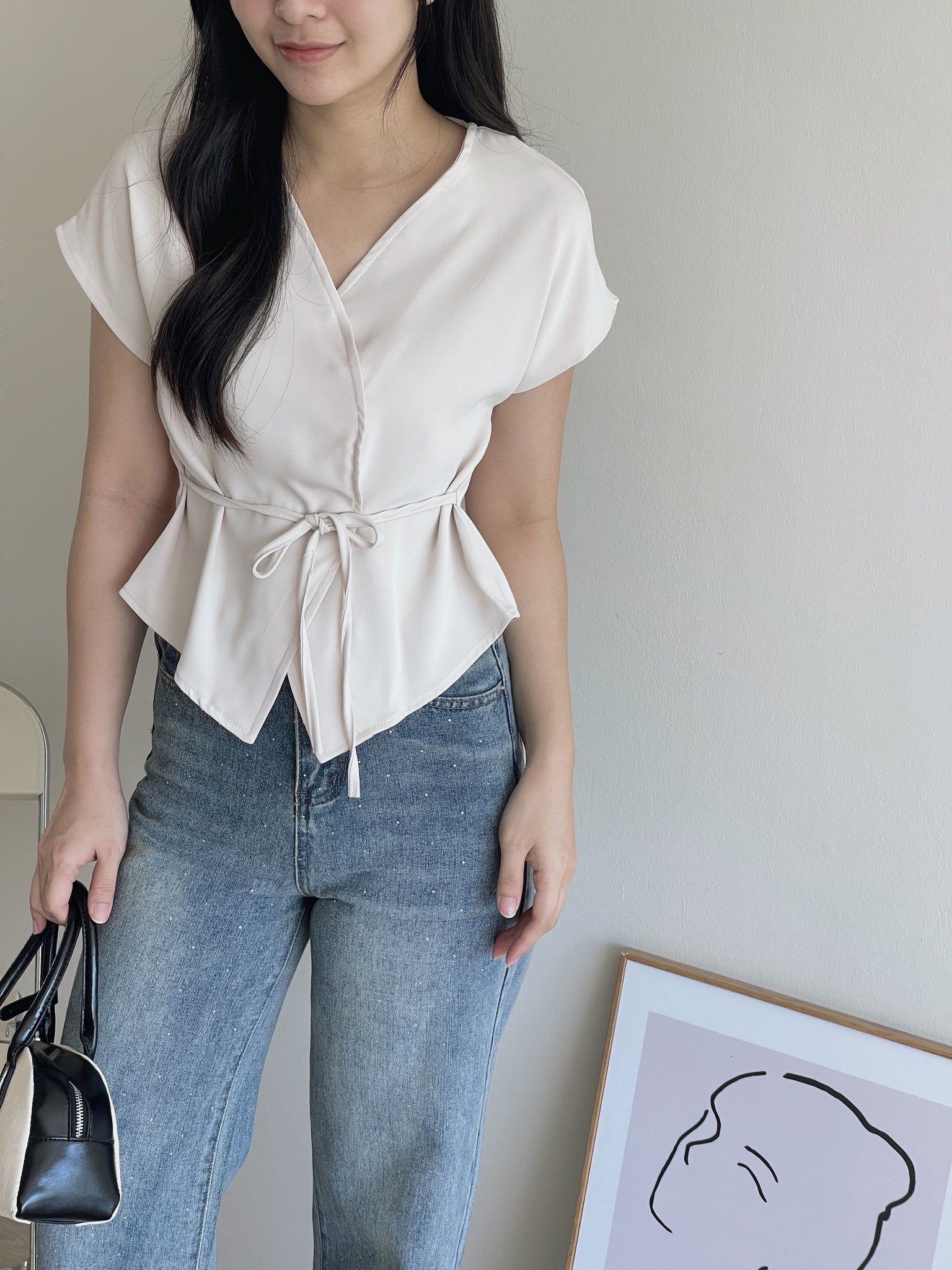 Eliss Kimono Blouse / 小众通勤收腰衬